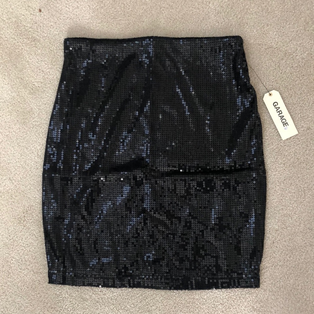 Garage Black Sequins Mini Skirt